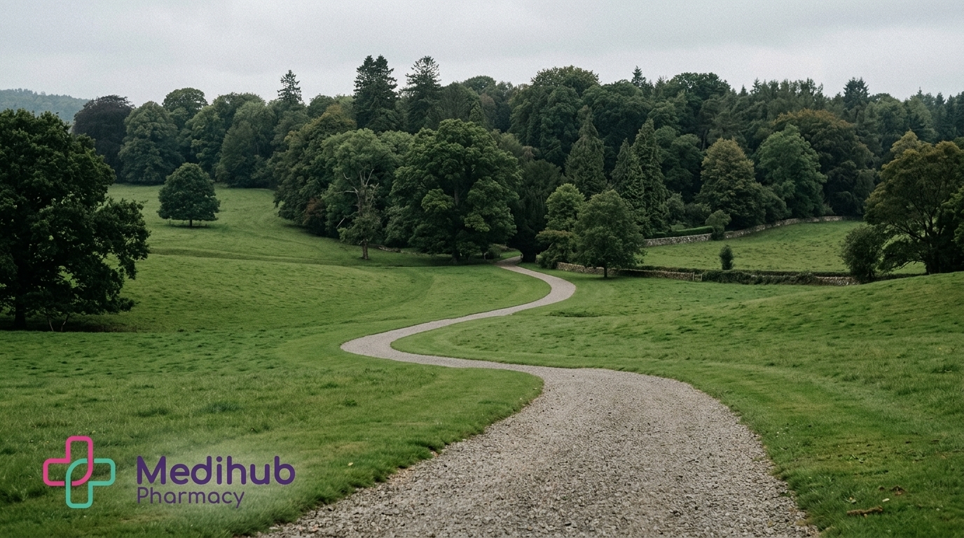 Rolling green parkland near Port Talbot representing the local area served by Medihub Pharmacy Pontarddulais for Mounjaro weight loss treatment