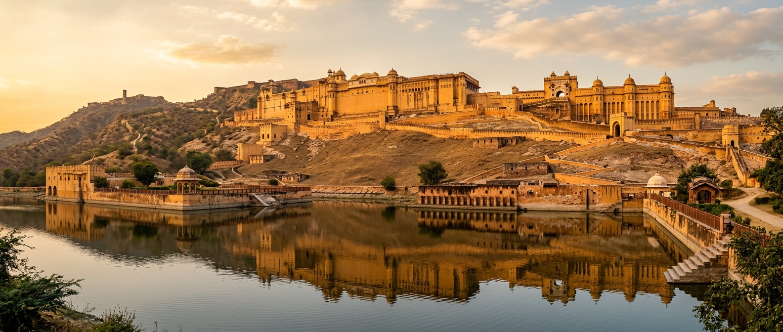 Amber Fort Jaipur Rajasthan India - pre-departure checklist for travel vaccines for India