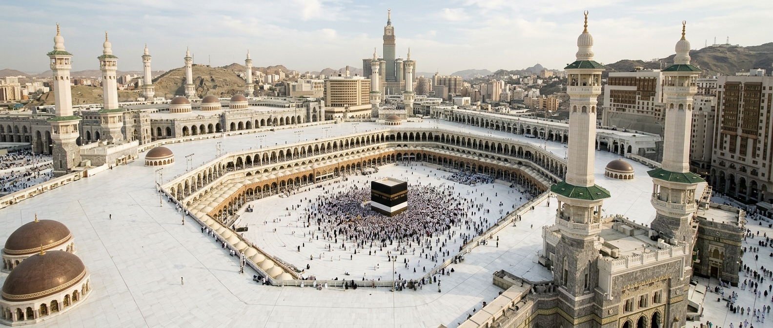 The Kaaba at the Grand Mosque in Mecca - Hajj and Umrah vaccinations from Medihub Pharmacy Swansea