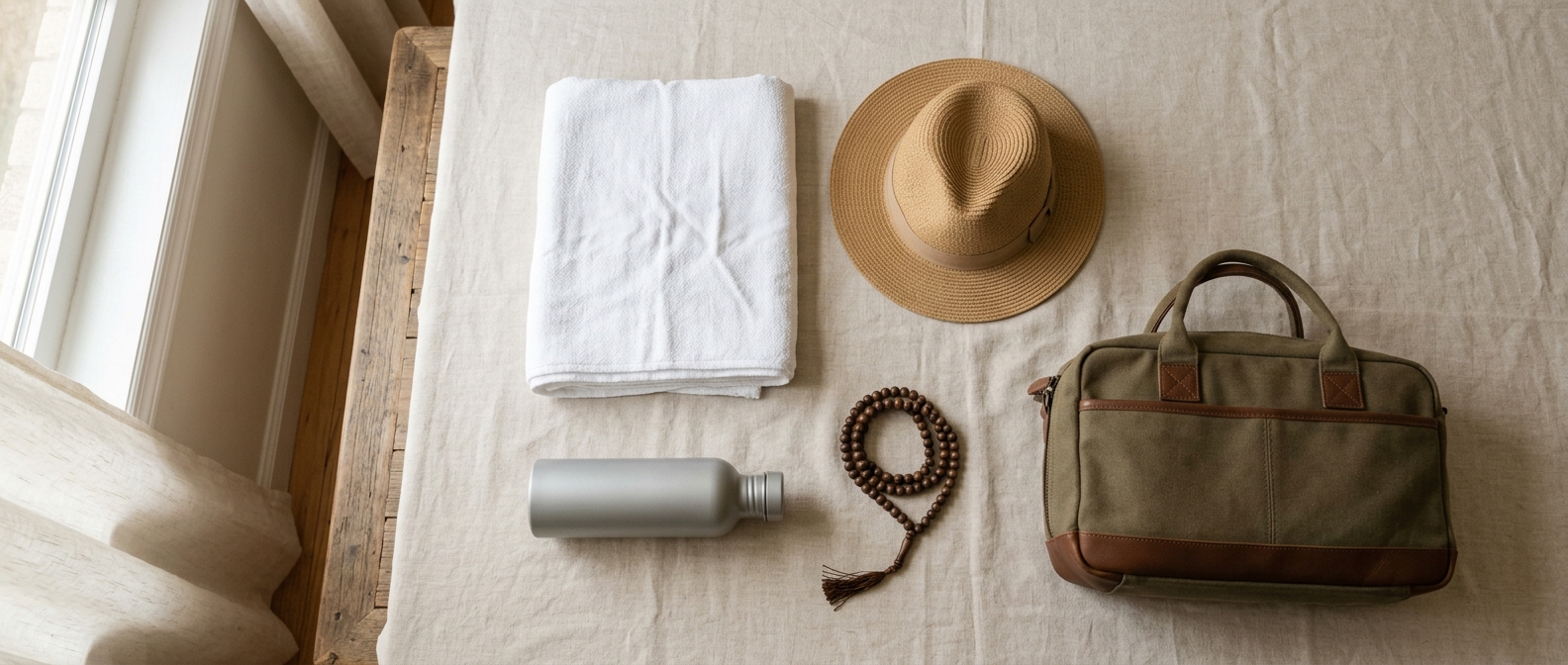 Hajj and Umrah travel essentials laid out - vaccination and trip planning with Medihub Pharmacy Swansea