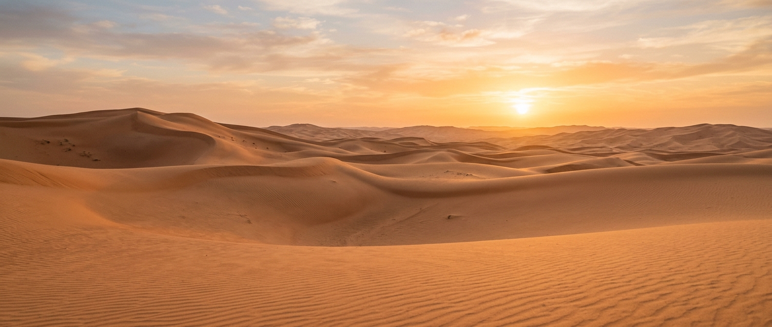 Saudi Arabia desert landscape at golden hour - staying healthy in the heat on Hajj and Umrah, Medihub Pharmacy Swansea